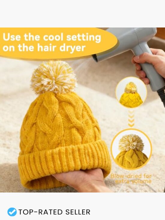 Slouchy Chunky Knit Beanie with Pom Pom - Cozy Winter Hat for Unisex main image 6